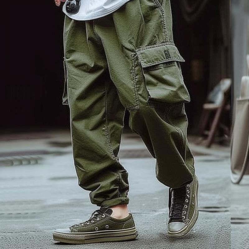 Men's Casual Outdoor Multi-pocket Cotton Cargo Pants 53284678M