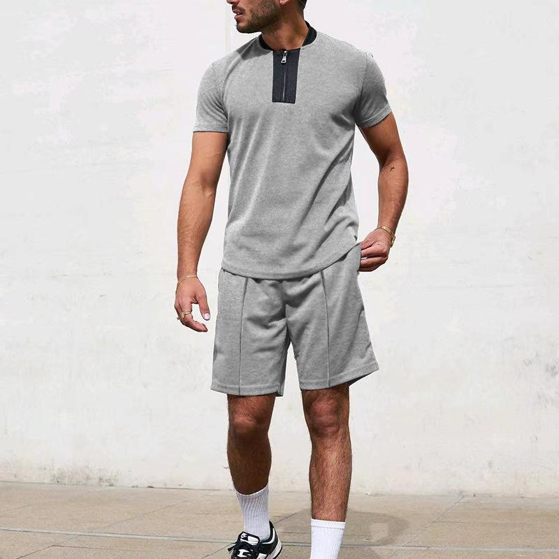 Men's Waffle Panel Stand Collar Tracksuit 14596157X